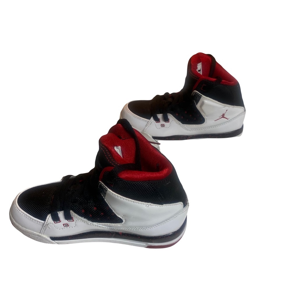 Black/Red/White Air Jordan High Tops Kids/Children Size 11C Nike#407494-112